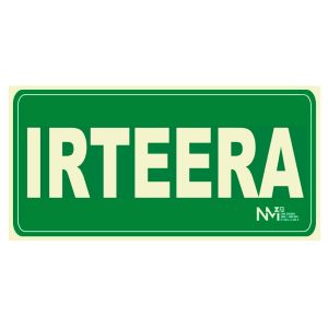 Señal IRTEERA salida evacuación idioma Euskera