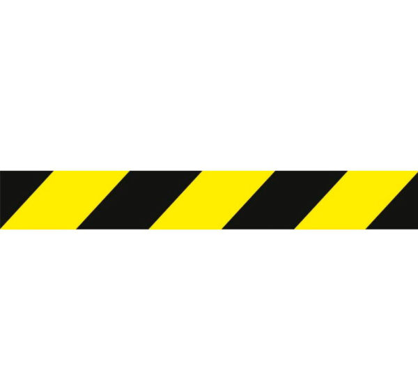 cinta advertencia amarilla y negra