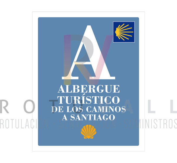 10ACSCYLC01-placa-homologada-albergue-turístico-camino-a-santiago-1-estrella-castilla-y-leon-rotuvall