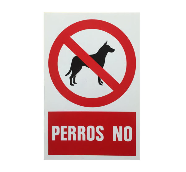 Señal perros no, prohibición de la entrada de perros