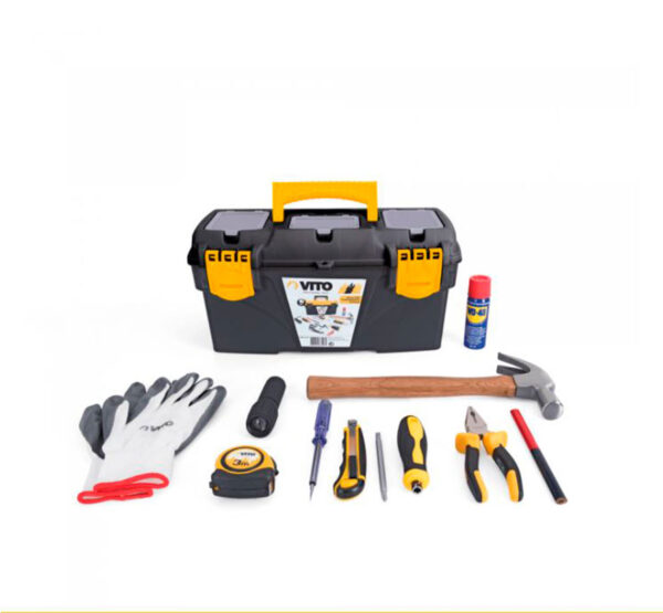 Caja de herramientas para hogar 11 piezas, marca Vito