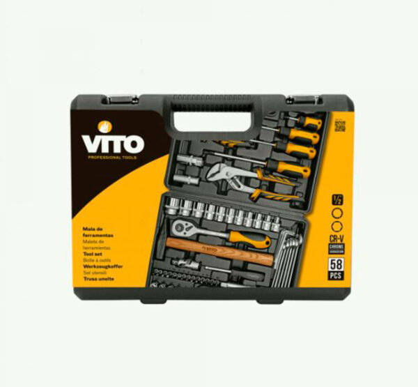 Maleta de herramientas 58 piezas marca Vito cerrada y con embalaje original