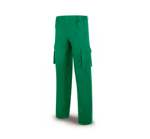Pantalón de trabajo verde tergal multibolsillos