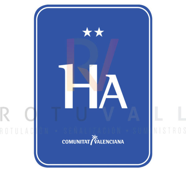 Placa distintivo de Hotel Apartamento de la Comunidad Valenciana 2 estrellas