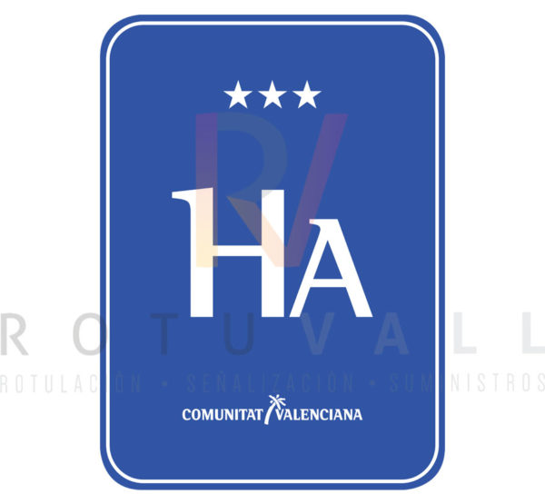 Placa distintivo de Hotel Apartamento de la Comunidad Valenciana 3 estrellas