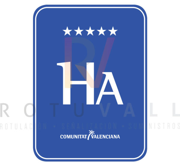Placa distintivo de Hotel Apartamento de la Comunidad Valenciana 5 estrellas