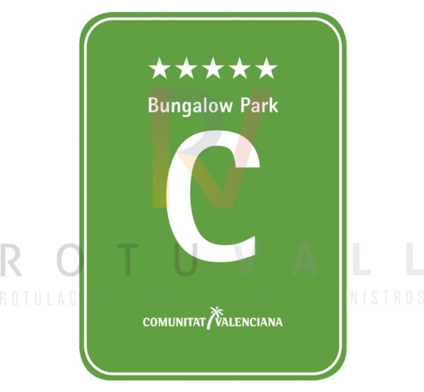 Placa camping 5 estrellas Bungalow Park Comunidad Valenciana