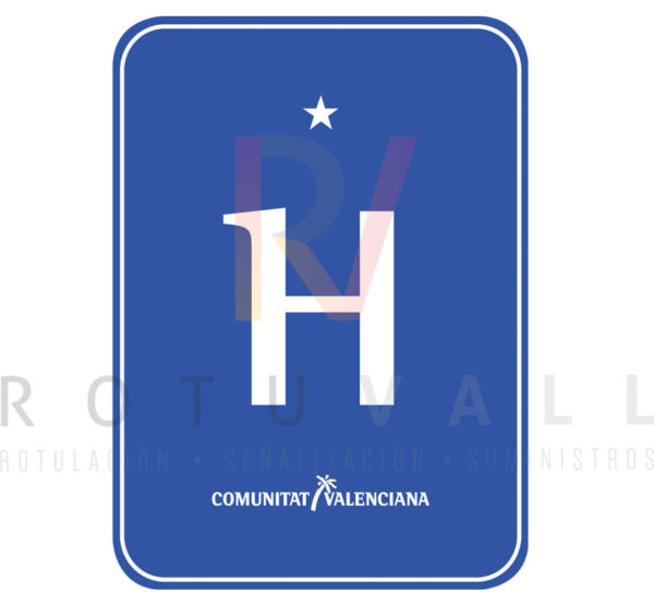 Placa distintivo para Hotel en la Comunidad Valenciana 1 estrella