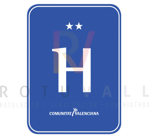 Placa distintivo para Hotel en la Comunidad Valenciana 2 estrellas