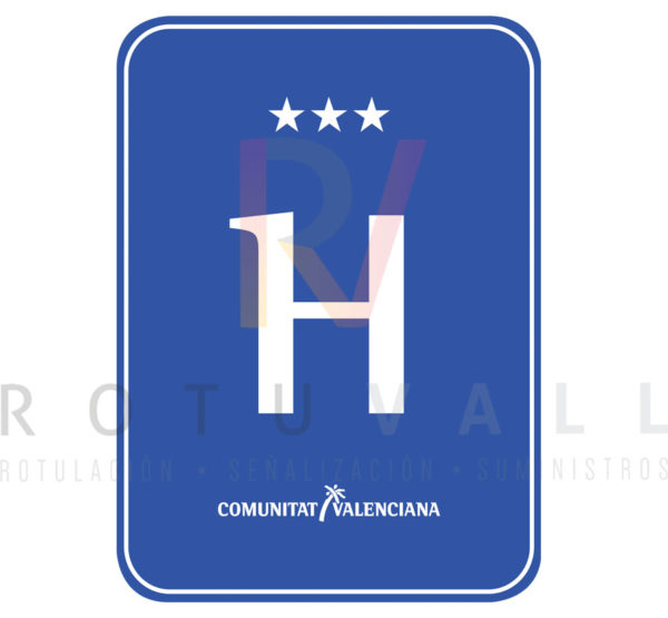 Placa distintivo para Hotel en la Comunidad Valenciana 3 estrellas