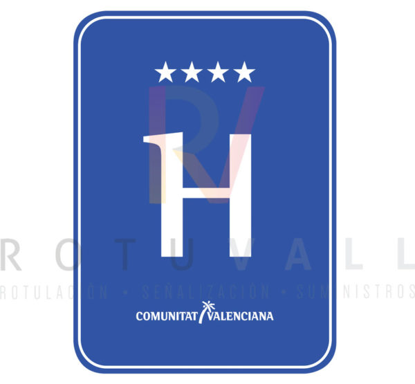 Placa distintivo para Hotel en la Comunidad Valenciana 4 estrellas