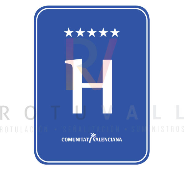 Placa distintivo para Hotel en la Comunidad Valenciana 5 estrellas