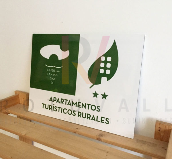 Placa real homologada apartamentos turísticos Castilla-La Mancha Rotuvall