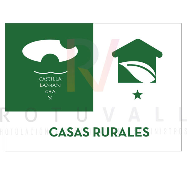 Placa homologada de Casas Rurales de Castilla La Mancha