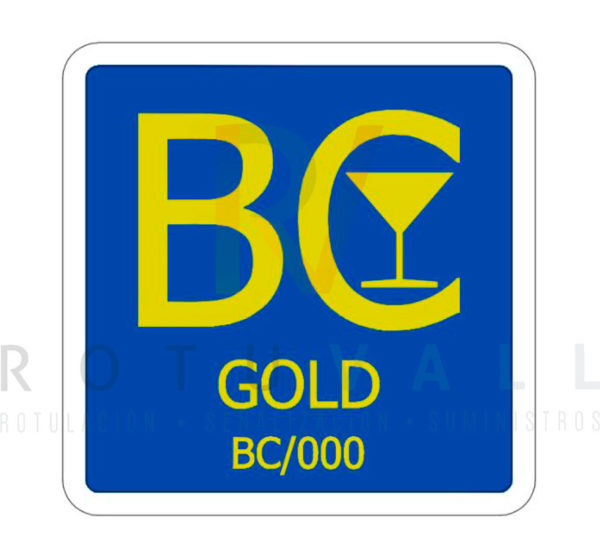 Placa bar de copas Gold Islas Baleares