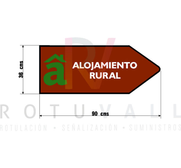 Señal en forma de flecha para localizar alojamientos rurales en Cantabria