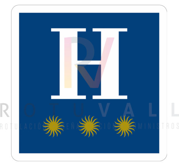 Placa de Hotel para la Comunidad Autónoma de La Rioja con 3 Estrellas