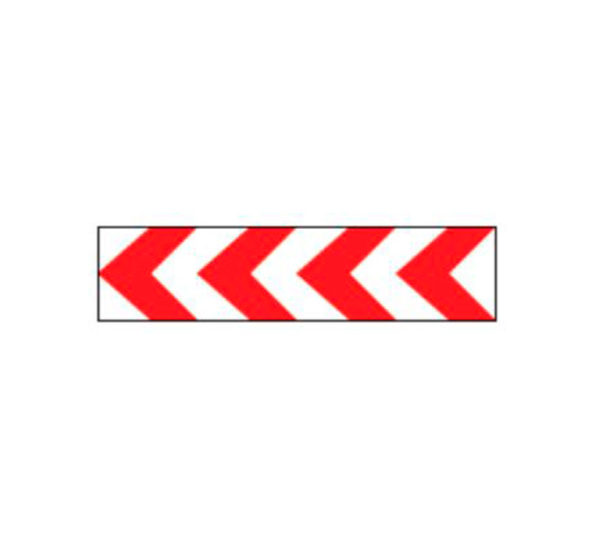Panel direccional estrecho mopu N1 blanco y rojo