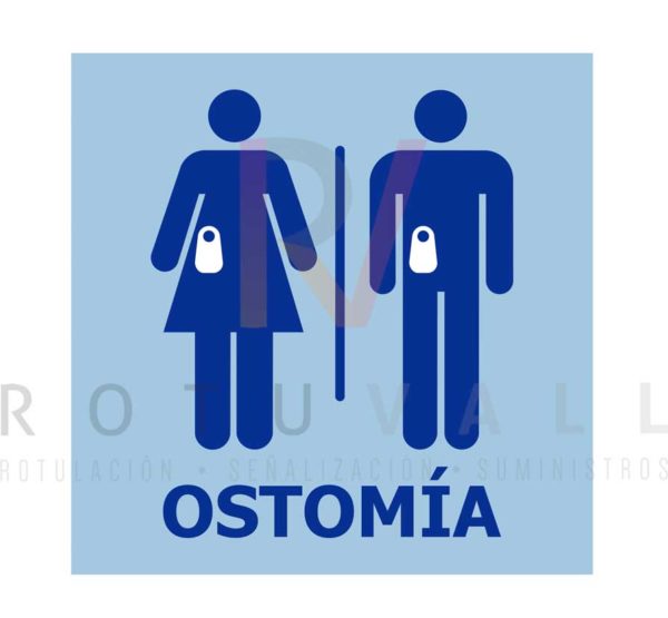 Señal Aseos-ostomizados-ostomía pictograma mujer y hombre