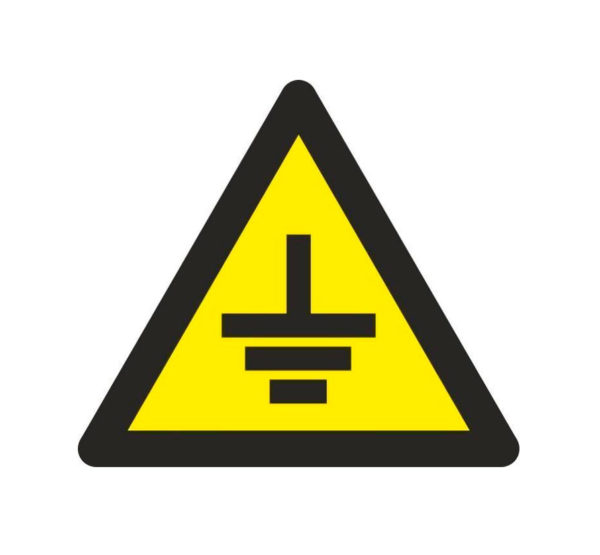 Señal de advertencia de peligro atención puesta a tierra pictograma triangular
