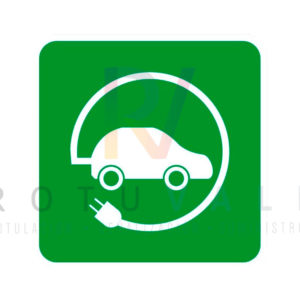 Señal-punto-recarga-coche-eléctrico-cuadrada-pictograma-verde