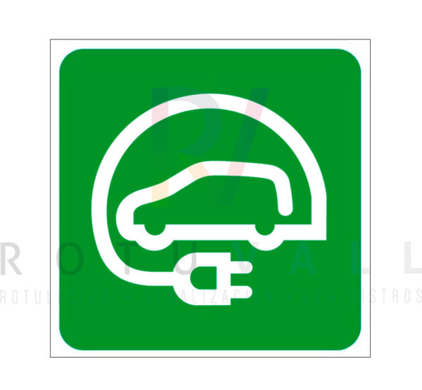 Señal-recarga-coche-eléctrico-pictograma oficial DGT