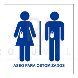 Señal de aseo para ostomizados-ostomía pictograma mujer y hombre