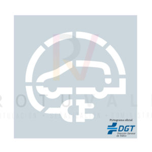 plantilla pvc coche eléctrico pictograma oficial DGT