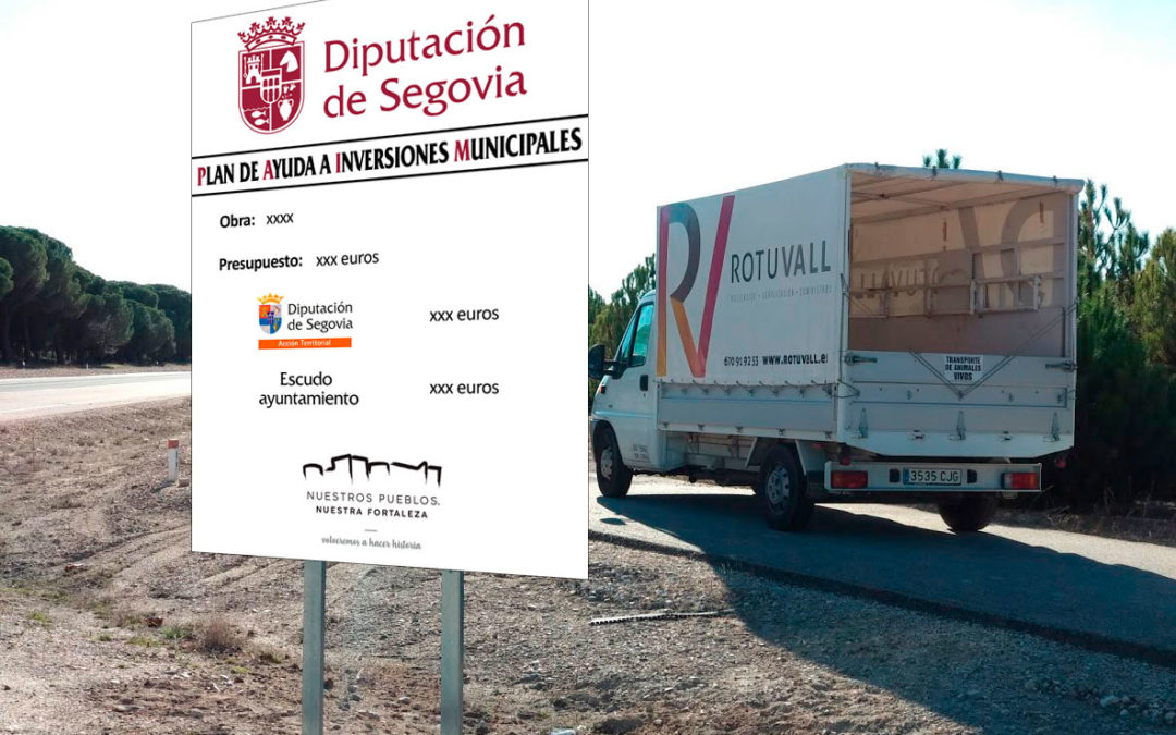 Cartel obra ayudas municipales PAIMP Segovia