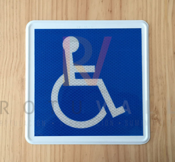 Señal reflectante v-15 de transporte de personas con discapacidad