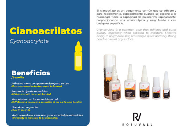 Adhesivos cianoacrilatos Rotuvall que son beneficios