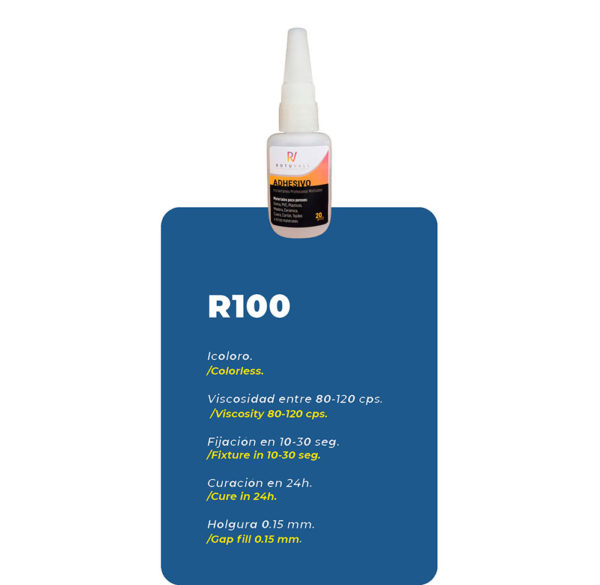 Adhesivos cianoacrilatos R-100 Rotuvall ficha técnica