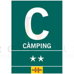 Placa-Camping-Cataluña-verde-2-estrellas