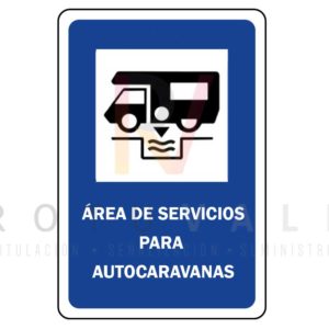señal de tráfico -s128-área de servicio para autocaravanas