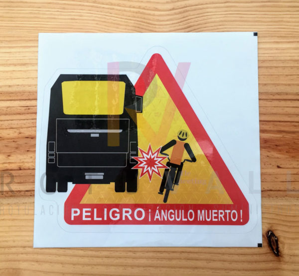 señal adhesivo peligro ángulo muerto transporte de personas, autobuses, Rotuvall