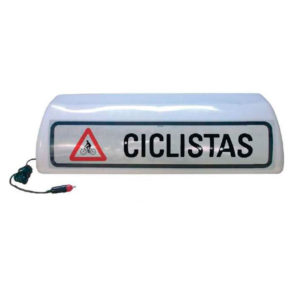 cartel avisador ciclistas luminoso para vehículos