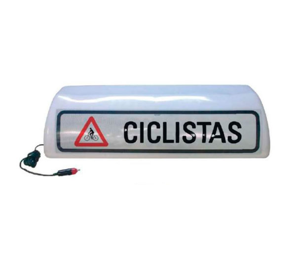 cartel avisador ciclistas luminoso para vehículos