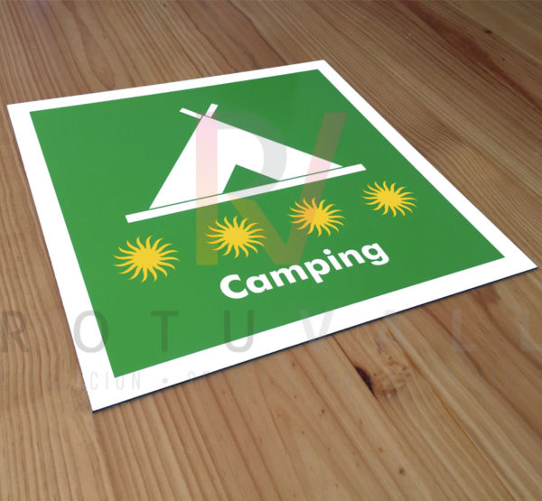 Placa oficial Camping Aragón estrellas
