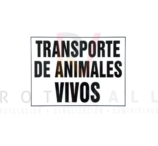 Señal transporte de animales vivos Rotuvall