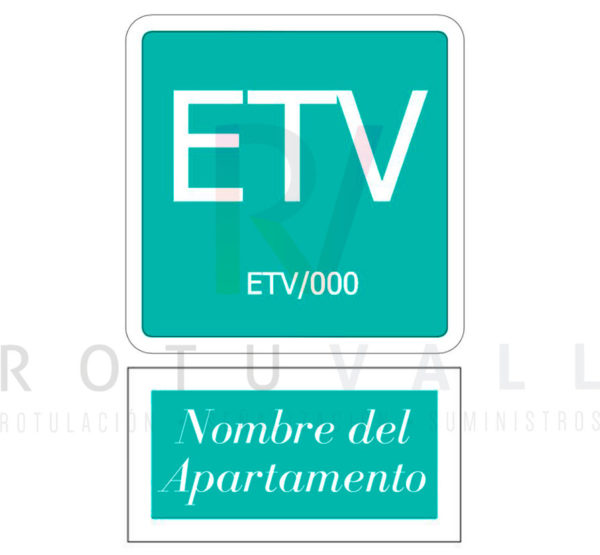 Placa complementaria con nombre del apartamento ETV Baleares