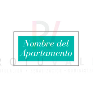 Placa nombre apartamento para Viviendas turísticas ETV Baleares