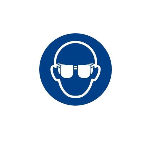 Señal adhesivo circular obligatorio uso de gafas de protección