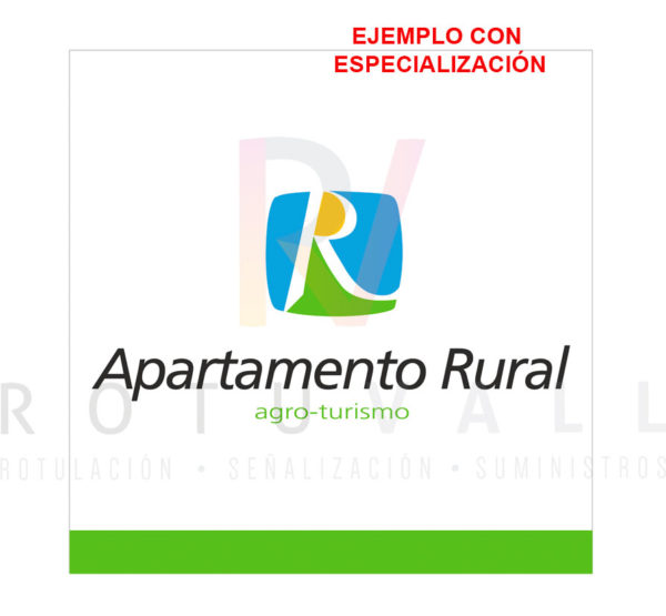 ejemplo placa distintivo apartamento rural con especialización Andalucía