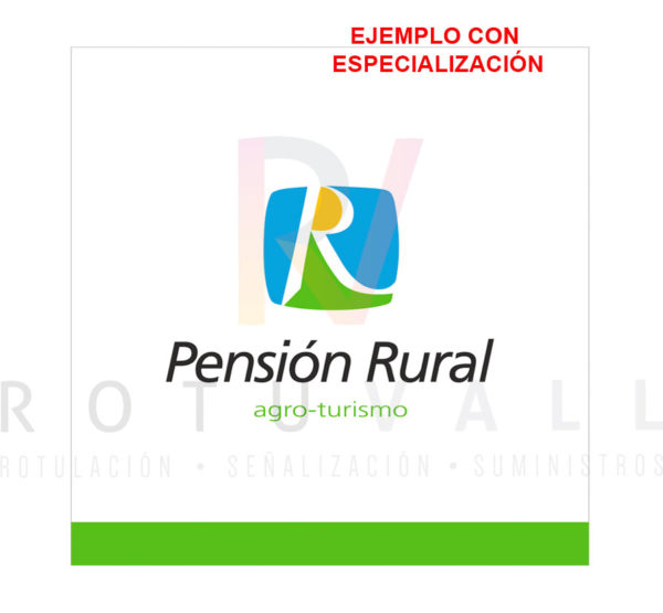 ejemplo placa distintivo pensión rural con especialización Andalucía