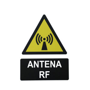 señal advertencia antena RF Radiofrecuencia PVC