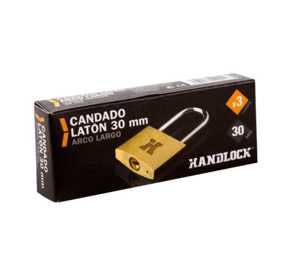 Caja embalaje candado latón Handlock 30mm
