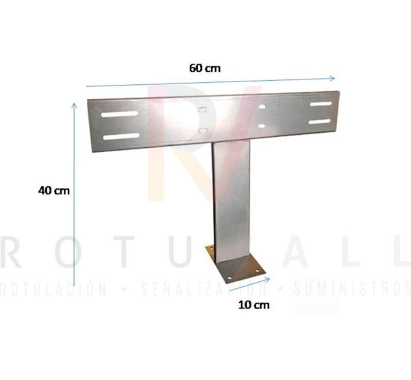 Dimensiones del soporte a pared para señales de tráfico