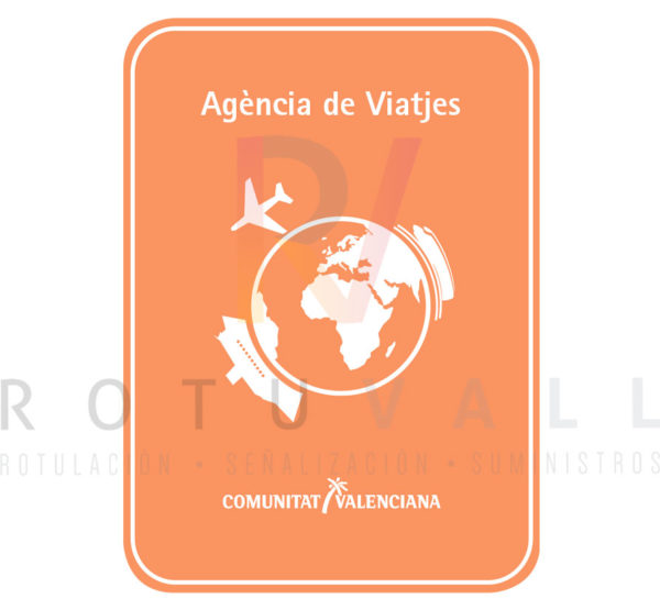 Placa agència de viatjes Comunitat Valenciana