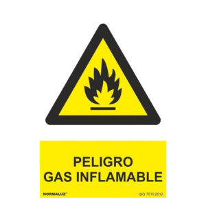 Señal peligro gas inflamable