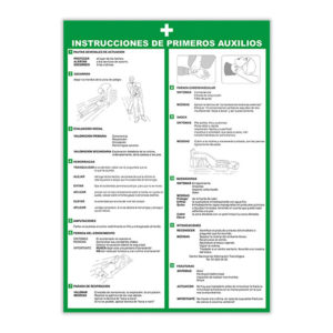 cartel instrucciones primeros auxilios
